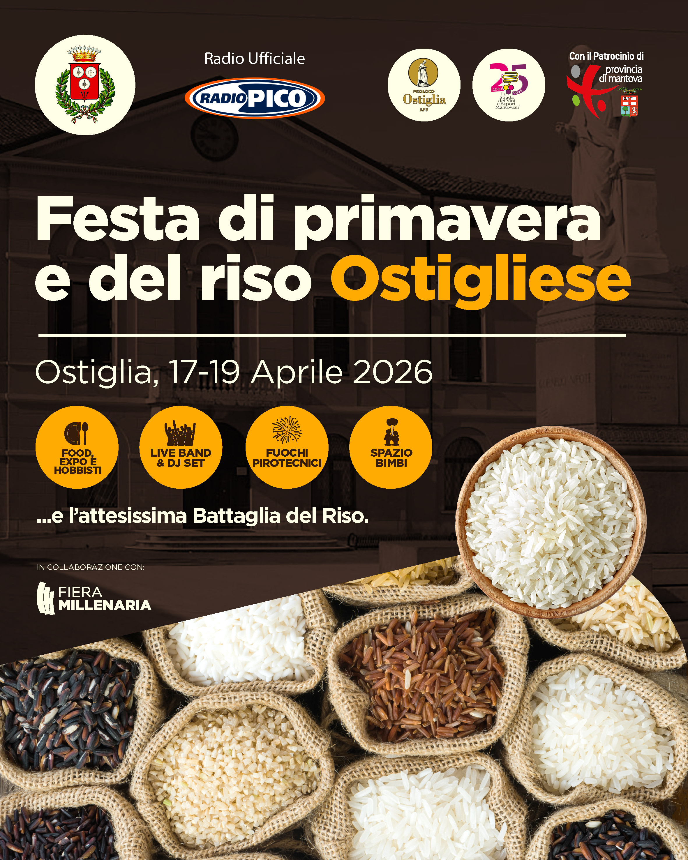 17-18-19 aprile 2026: Fiera di Primavera e del Riso Ostigliese